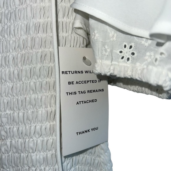 FOR LOVE & LEMONS | NWT Bora Bora Ruffled Mini Dress | White Eyelet Sweetheart S - Picture 11 of 13